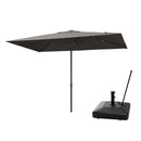 PURPLE LEAF Luxury Market Patio Umbrella, Hydraulic Lift System, Umbrella Base with Wheels