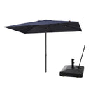 PURPLE LEAF Luxury Market Patio Umbrella, Hydraulic Lift System, Umbrella Base with Wheels