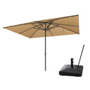 PURPLE LEAF Luxury Market Patio Umbrella, Hydraulic Lift System, Umbrella Base with Wheels