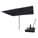 PURPLE LEAF Luxury Market Patio Umbrella, Hydraulic Lift System, Umbrella Base with Wheels