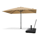PURPLE LEAF Luxury Market Patio Umbrella, Hydraulic Lift System, Umbrella Base with Wheels