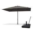 PURPLE LEAF Luxury Market Patio Umbrella, Hydraulic Lift System, Umbrella Base with Wheels