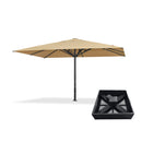 PURPLE LEAF Luxury Market Patio Umbrella, Hydraulic Lift System, Umbrella Base with Wheels