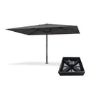 PURPLE LEAF Luxury Market Patio Umbrella, Hydraulic Lift System, Umbrella Base with Wheels