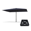 PURPLE LEAF Luxury Market Patio Umbrella, Hydraulic Lift System, Umbrella Base with Wheels