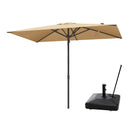 PURPLE LEAF Luxury Market Patio Umbrella, Hydraulic Lift System, Umbrella Base with Wheels