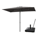 PURPLE LEAF Luxury Market Patio Umbrella, Hydraulic Lift System, Umbrella Base with Wheels