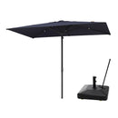PURPLE LEAF Luxury Market Patio Umbrella, Hydraulic Lift System, Umbrella Base with Wheels