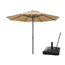 PURPLE LEAF Luxury Market Patio Umbrella, Hydraulic Lift System, Umbrella Base with Wheels