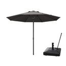 PURPLE LEAF Luxury Market Patio Umbrella, Hydraulic Lift System, Umbrella Base with Wheels