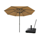 PURPLE LEAF Luxury Market Patio Umbrella, Hydraulic Lift System, Umbrella Base with Wheels