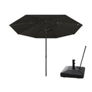 PURPLE LEAF Luxury Market Patio Umbrella, Hydraulic Lift System, Umbrella Base with Wheels