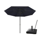 PURPLE LEAF Luxury Market Patio Umbrella, Hydraulic Lift System, Umbrella Base with Wheels