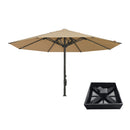 PURPLE LEAF Luxury Market Patio Umbrella, Hydraulic Lift System, Umbrella Base with Wheels
