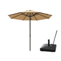 PURPLE LEAF Luxury Market Patio Umbrella, Hydraulic Lift System, Umbrella Base with Wheels