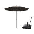 PURPLE LEAF Luxury Market Patio Umbrella, Hydraulic Lift System, Umbrella Base with Wheels
