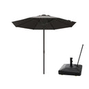 PURPLE LEAF Luxury Market Patio Umbrella, Hydraulic Lift System, Umbrella Base with Wheels