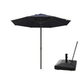 PURPLE LEAF Luxury Market Patio Umbrella, Hydraulic Lift System, Umbrella Base with Wheels