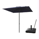 PURPLE LEAF Luxury Market Patio Umbrella, Hydraulic Lift System, Umbrella Base with Wheels