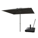 PURPLE LEAF Luxury Market Patio Umbrella, Hydraulic Lift System, Umbrella Base with Wheels