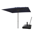 PURPLE LEAF Luxury Market Patio Umbrella, Hydraulic Lift System, Umbrella Base with Wheels