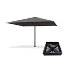 PURPLE LEAF Luxury Market Patio Umbrella, Hydraulic Lift System, Umbrella Base with Wheels