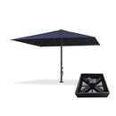 PURPLE LEAF Luxury Market Patio Umbrella, Hydraulic Lift System, Umbrella Base with Wheels