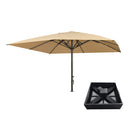 PURPLE LEAF Luxury Market Patio Umbrella, Hydraulic Lift System, Umbrella Base with Wheels