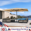 PURPLE LEAF Luxury Market Umbrella Heavy-Duty Commercial Hydraulic Semi-Automatic Patio Umbrella