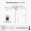 PURPLE LEAF Luxury Market Umbrella Heavy-Duty Commercial Hydraulic Semi-Automatic Patio Umbrella