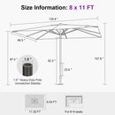 PURPLE LEAF Luxury Market Patio Umbrella, Hydraulic Lift System, Umbrella Base with Wheels