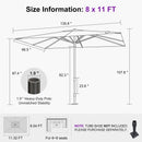 PURPLE LEAF Luxury Market Umbrella Heavy-Duty Commercial Hydraulic Semi-Automatic Patio Umbrella