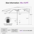PURPLE LEAF Luxury Market Patio Umbrella, Hydraulic Lift System, Umbrella Base with Wheels