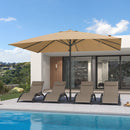 PURPLE LEAF Luxury Market Umbrella Heavy-Duty Commercial Hydraulic Semi-Automatic Patio Umbrella