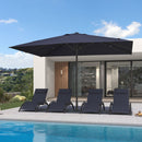 PURPLE LEAF Luxury Market Umbrella Heavy-Duty Commercial Hydraulic Semi-Automatic Patio Umbrella