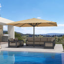 PURPLE LEAF Luxury Market Umbrella Heavy-Duty Commercial Hydraulic Semi-Automatic Patio Umbrella