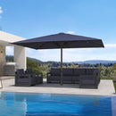 PURPLE LEAF Luxury Market Umbrella Heavy-Duty Commercial Hydraulic Semi-Automatic Patio Umbrella