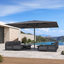 PURPLE LEAF Luxury Market Umbrella Heavy-Duty Commercial Hydraulic Semi-Automatic Patio Umbrella