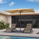 PURPLE LEAF Luxury Market Umbrella Heavy-Duty Commercial Hydraulic Semi-Automatic Patio Umbrella
