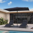 PURPLE LEAF Luxury Market Umbrella Heavy-Duty Commercial Hydraulic Semi-Automatic Patio Umbrella