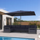 PURPLE LEAF Luxury Market Umbrella Heavy-Duty Commercial Hydraulic Semi-Automatic Patio Umbrella