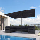 PURPLE LEAF Luxury Market Umbrella Heavy-Duty Commercial Hydraulic Semi-Automatic Patio Umbrella