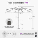 PURPLE LEAF Luxury Market Umbrella Heavy-Duty Commercial Hydraulic Semi-Automatic Patio Umbrella