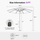 PURPLE LEAF Luxury Market Patio Umbrella, Hydraulic Lift System, Umbrella Base with Wheels