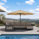 PURPLE LEAF Luxury Market Umbrella Heavy-Duty Commercial Hydraulic Semi-Automatic Patio Umbrella