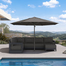 PURPLE LEAF Luxury Market Umbrella Heavy-Duty Commercial Hydraulic Semi-Automatic Patio Umbrella