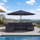 PURPLE LEAF Luxury Market Umbrella Heavy-Duty Commercial Hydraulic Semi-Automatic Patio Umbrella