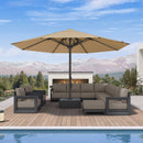 PURPLE LEAF Luxury Market Umbrella Heavy-Duty Commercial Hydraulic Semi-Automatic Patio Umbrella