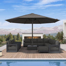 PURPLE LEAF Luxury Market Umbrella Heavy-Duty Commercial Hydraulic Semi-Automatic Patio Umbrella