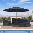 PURPLE LEAF Luxury Market Umbrella Heavy-Duty Commercial Hydraulic Semi-Automatic Patio Umbrella